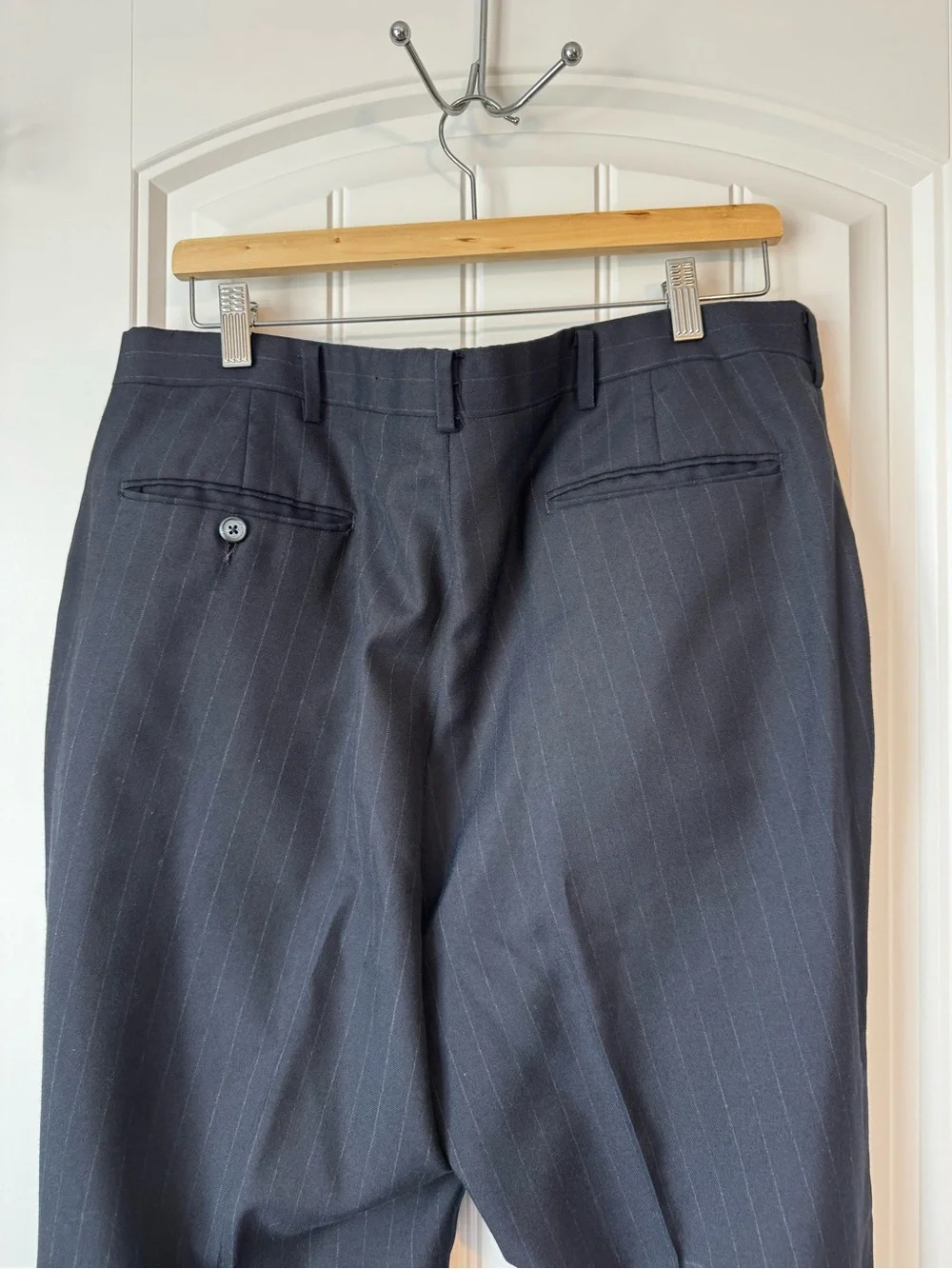 Vintage Men's Pinstripe Suit Jacket & Pants - Navy
